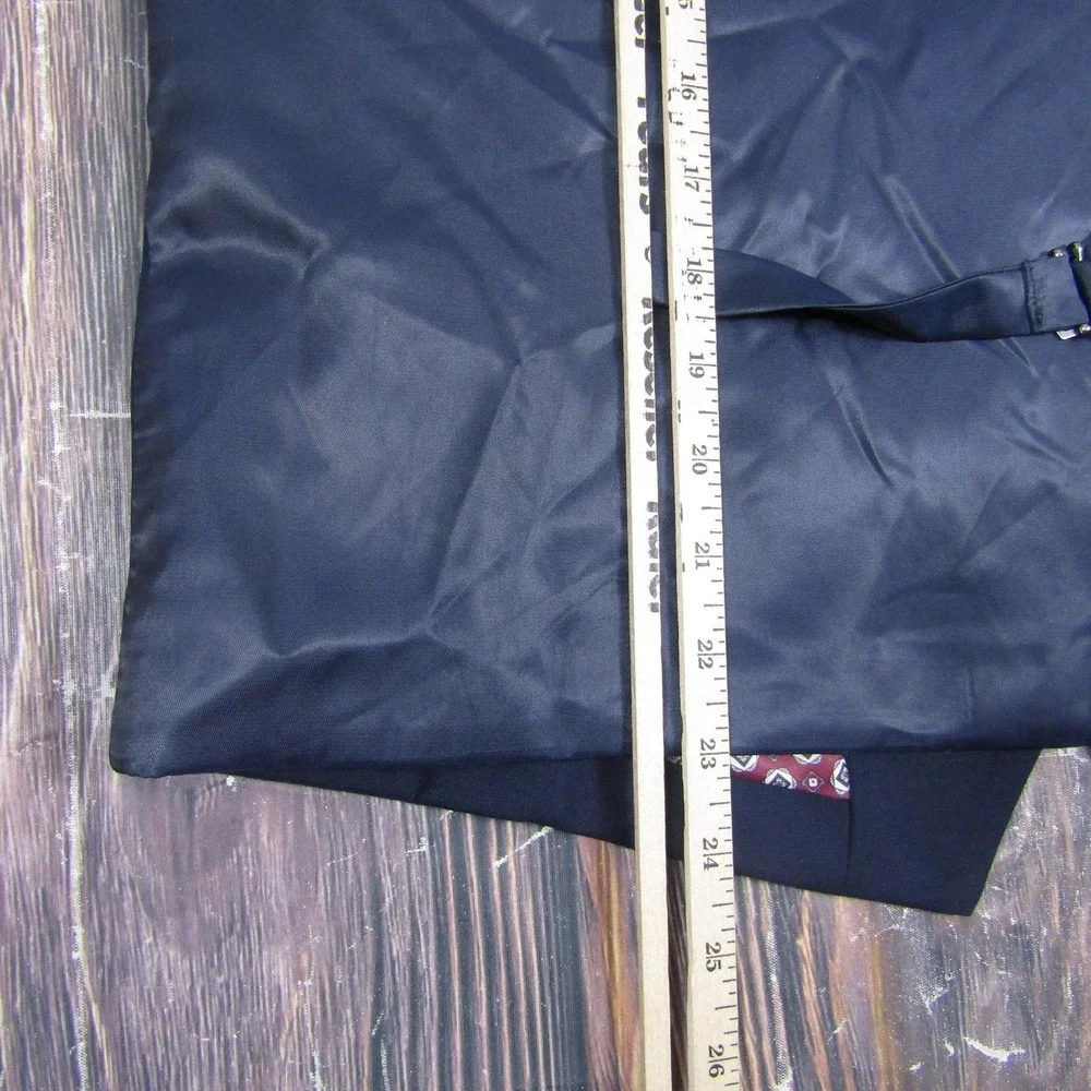 Suit Vest Mens 40‎ Blue Solid 3 Piece Belted Formal Waistcoat Wedding Business